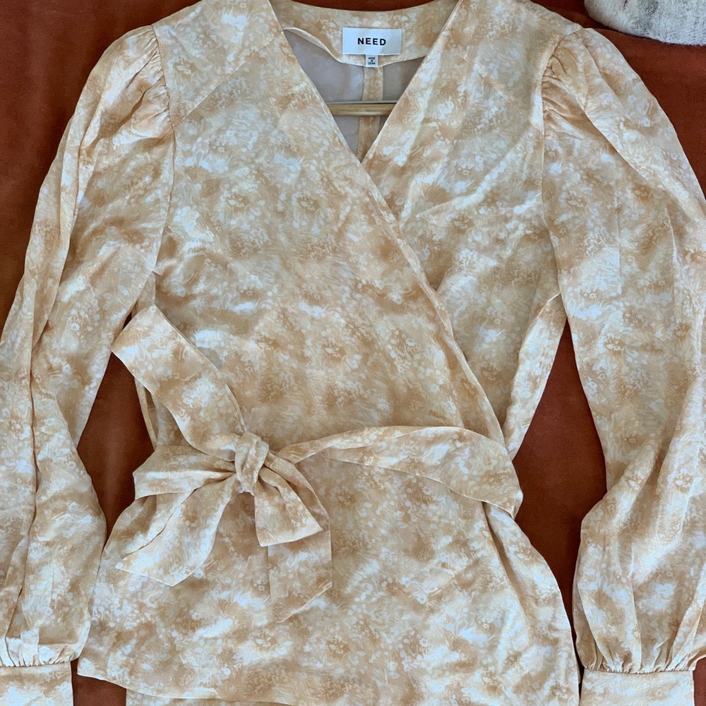 Need || wrap-tie floral blouse
